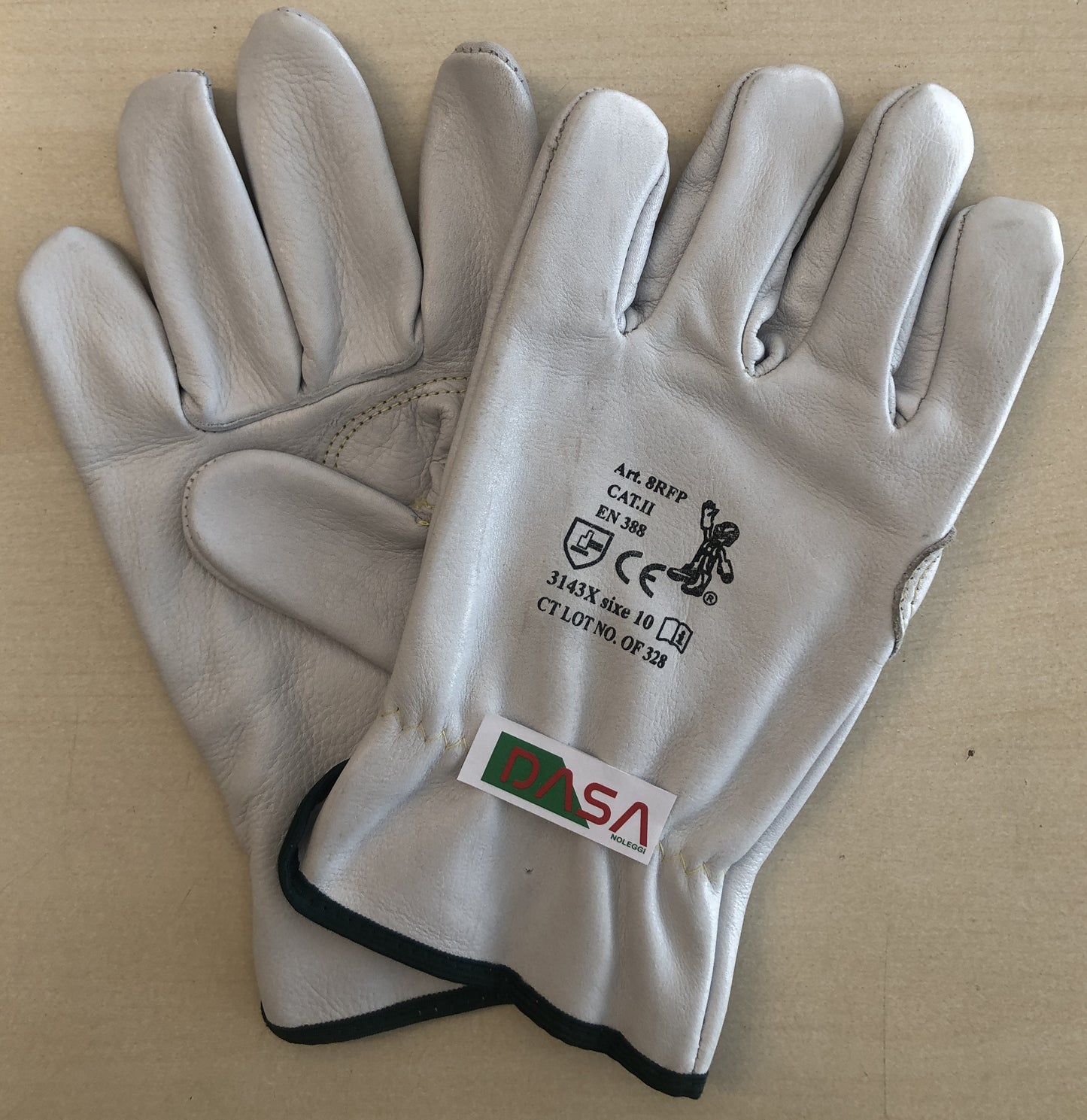 GUANTI VERA PELLE FIORE BOVINO BIANCO DORSO/PALMO (confezione da 12 pezzi)